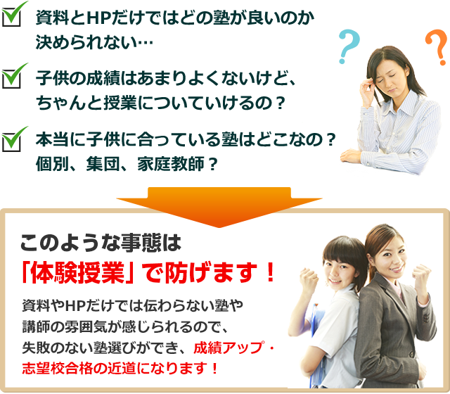 こんなお悩みもイーリズム塾さがしが解決!!